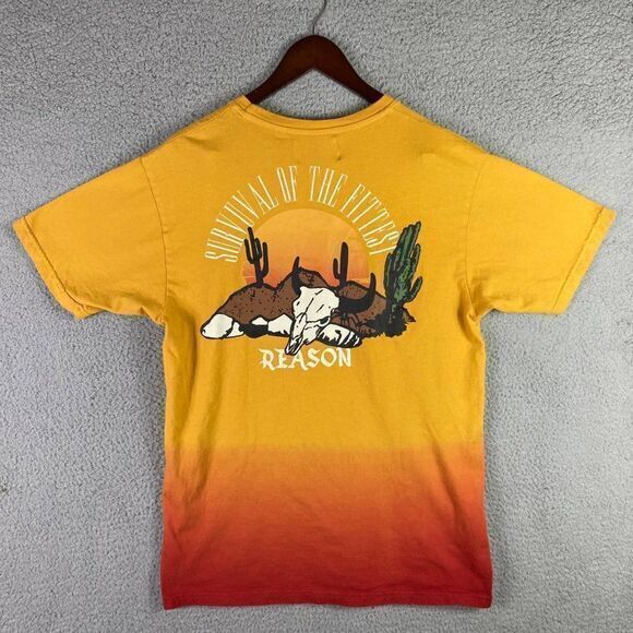 Desert T-Shirt Mens Size Medium Survival of the Fittest Tee Cactus Skull Reason - Picture 8 of 8